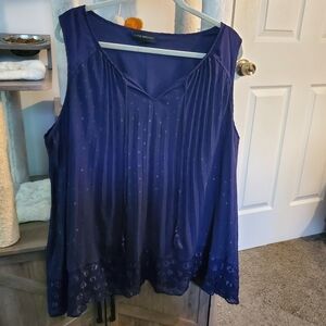Lane Bryant Navy Sleeveless Blouse